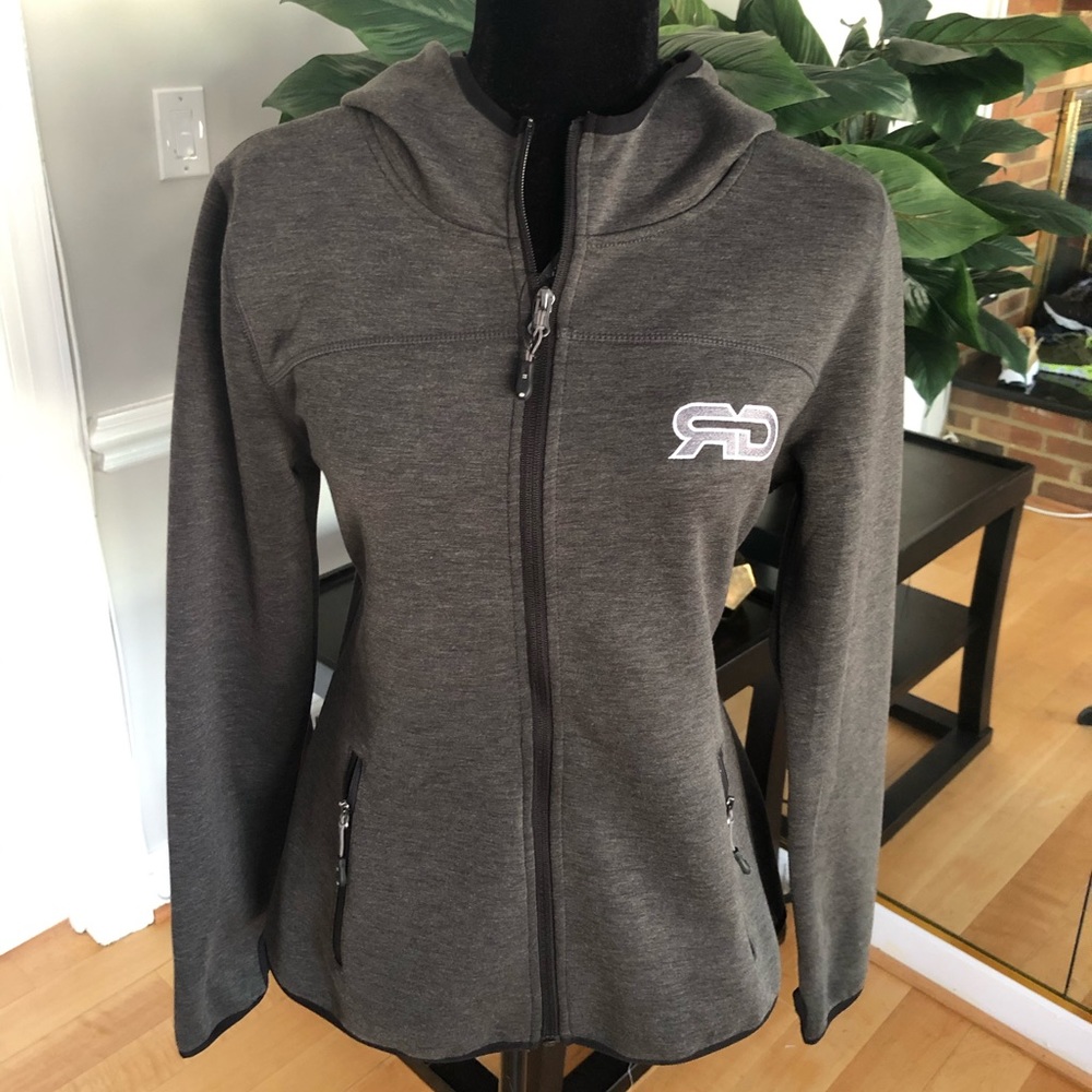 Charcoal Gray Full Zip Tech Hoodie
